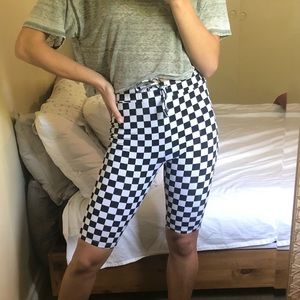 UO Out From Under checkered biker shorts